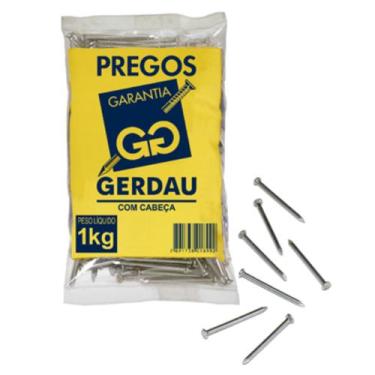 Imagem de Pacote com 1kg de Prego com Cabeça 19 x 36cm Gerdau