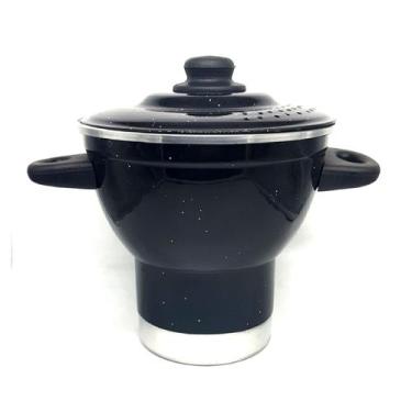 Imagem de Cuscuzeiro Nordestino de Alumínio  n 18 Cuscuzeira  Preto Liso - Alumi