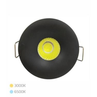 Imagem de Mini spot led redondo embutir 3W 6500K preto Makled