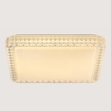 Imagem de Plafon Quadrado de Cristal Acrílico Branco 40cm Led 25W 3 em 1 Bivolt