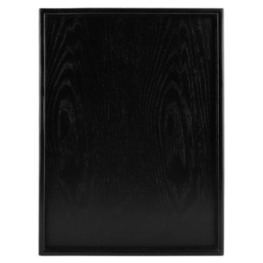 Imagem de Bandeja de chá retangular, forma retangular, madeira sólida, chá, café, lanche, refeições, bandeja de servir para casa (40 * 30 cm)