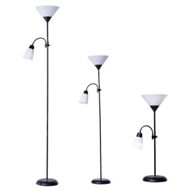 Imagem de Abajur de Chão Poste Jardim Dupla Luminaria de Chao Luminaria Piso Pedestal Techled (Preto)