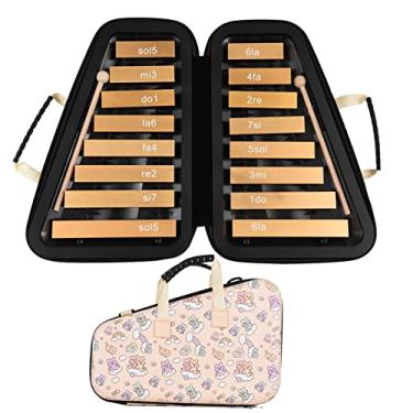Imagem de 16 Observe o Xilofone Glockenspiel para Crianças, Instrumento de Percussão de Placa de Alumínio Com Estojo, Marlets, Brincar Com Pais, Desenvolvimento de Senso Musical (Preto) (Azul) (Cor rosa de