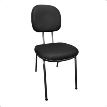 Imagem de Cadeira Secretária Fixa Pé 3/4 Estofada em Courvin, Confortável e Resistente com Estrutura Robusta e Design Moderno - Escritex