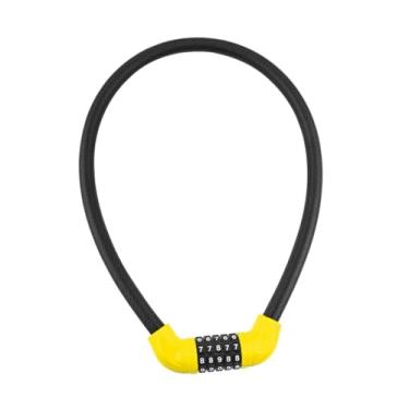 Imagem de menolana 5 Dígitos Código Bicicleta Cabo Bloqueio Segurança à Prova D'água Presente Acessórios Bicicleta Combinação Cabo Bloqueio para Bicicleta de Estrada, Amarelo preto