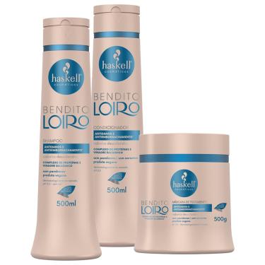 Imagem de Kit Bendito Loiro Haskell Shampoo + Condicionador + Máscara (500mL/g)