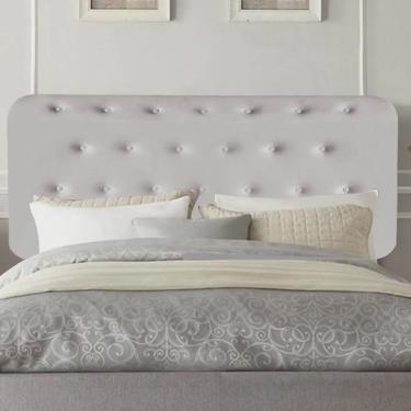 Imagem de Painel Estofada Brenda Botonê 195cm King Size Para Cama Box Quarto Suede Cinza Claro - Ahz Móveis