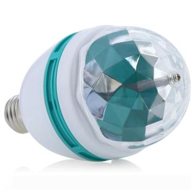 Imagem de Lâmpada Globo Luz LED rgb Giratória 3W Efeitos Luminosos Festas Eventos