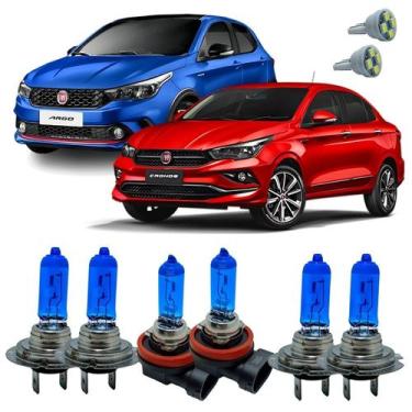 Imagem de Kit Lampadas Super Branca Argo E Cronos Todos + Led T10 - Cinoy/Qualyt