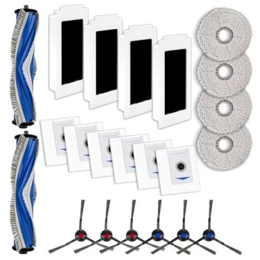 Imagem de (Pacote com 22) Peças de reposição M12 Pro+ compatíveis com Yeedi M12 Pro+, ECOVACS DEEBOT T30 Omni/ T30 Pro Omni/Robot Vacuum, 2 escovas de rolo, 4 filtros HEPA, 6 escovas laterais, 6 sacos de pó, 4