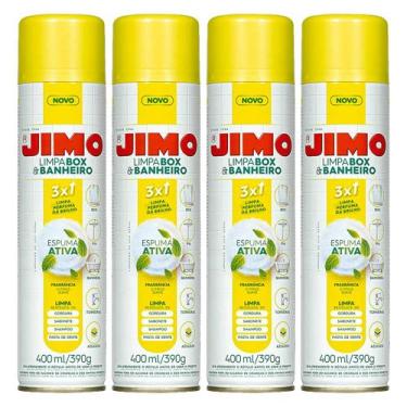 Imagem de Kit 4 Jimo Limpa Box & Banheiro 400ml Espuma Ativa Citrus