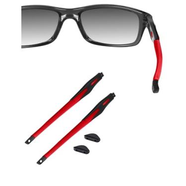 Imagem de HILEEN Hastes pretas de substituição para óculos Oakley Crosslink OX8027 OX8029 OX8030 OX8031 OX8033 OX3149 - Vermelho