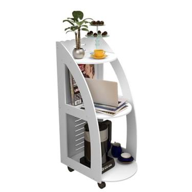 Imagem de Mesa de canto superior elevatória e rodas, mesa lateral de sofá, mesa de cabeceira móvel para escritório, sala de estar, quarto, 74 x 50 x 29 cm