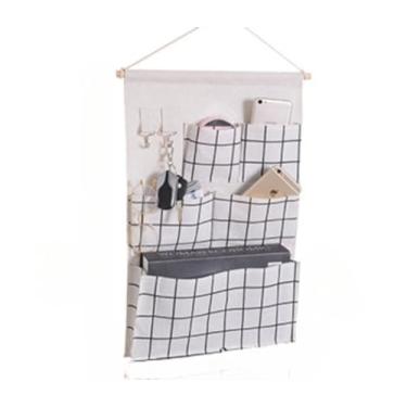 Imagem de 5JJJLOOOPP Bolsa de pendurar na parede, bolsa de armazenamento de objetos pequenos, bolsa de armazenamento de pano de porta pendurada, armazenamento de mesa, sala de estar, porta (A3) (a1)