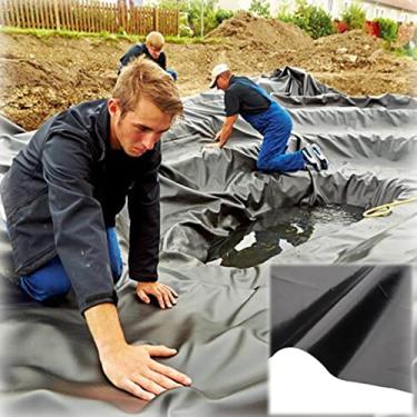 Imagem de Forro de piscina impermeável preto flexível para lagoa de água de jardim PVC filme de lago de peixes para córregos de quintal fontes membrana 2M X 2M 6M X 4M 5M X 5M 6M X 6M 10M X 10M/8 * 1M/26,2