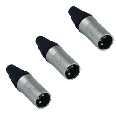Imagem de Kit 3 conectores datalink xlr macho linha dlk 3 polos