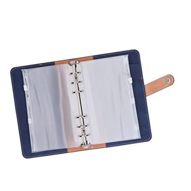 Imagem de Cash A6 Portátil de Couro PU Com 12 Bolsos de Zíper Transpar (Azul)