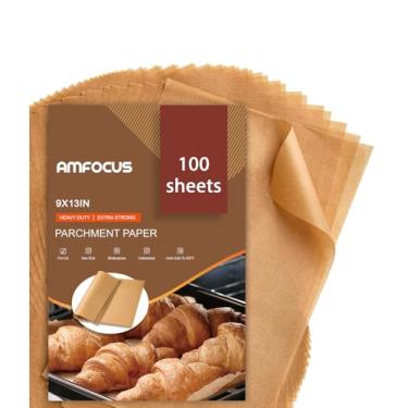 Imagem de Parchment Paper Sheets, 9x13 In Non-Stick Precut Baking Parchment for Baking, Grilling, Air Fryer, Steaming, and More (Unbleached) - Quarter Sheet Size, Perfect for Bread, Cakes, Cookies, 120PCS