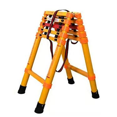 Imagem de Escadas, fibra de vidro? Telesescadas retráteis, escada telescópica não condutora em A para casa loft e uso doméstico, carga de 150 kg 3 m + 3 m + 3 m