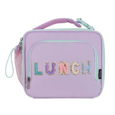Imagem de Amersun Lancheira infantil isolada - resistente à água, reutilizável e fofa lancheira com suporte para garrafa de água e vários bolsos - ideal para meninas a partir de 3 anos, meninos, escola, viagens