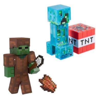Imagem de Boneco e Personagem Minecraft Diamond Level 14CM com Acessórios - Matt