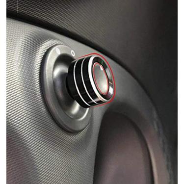 Imagem de SHIFENG Adesivo de anel de acabamento de botão de ajuste de espelho retrovisor de alumínio para Mercedes-benz New 453 Smart fortwo forfour acessórios (preto)