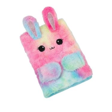 Imagem de Caderno Capa Em Pelúcia Gatinho Premium 96 Folhas Tie Dye