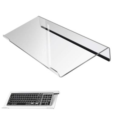 Imagem de Suporte de teclado de computador, bandeja de teclado de acrílico com tira de borracha, suporte de acrílico (suporte) para digitação ergonômica fácil e trabalho em casa e escritório (versão atualizada