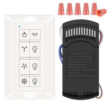 Imagem de Prichor Kit De Controle Remoto Universal Para Ventilador Teto, Interruptor Parede Teto Com 3 Velocidades E Dimmer Luz, Compatível Hampton Bay Harbor Breeze Hunter, Temporizador 2 A 8 Horas
