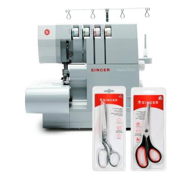 Imagem de Kit Máquina Overloque 14HD854 + Tesoura 8" Tecido e Tesoura Multiuso Preta
