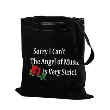 Imagem de PXTIDY Sacola inspirada no drama Opera Phanto The Angel of Music Broadway Musical Shopping Bag Phantom Musical Merchandise, Preto, One Size