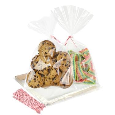 Imagem de EKAPACKAGING 100 peças transparentes de 15 x 25 cm, sacos de celofane para presente a granel de presente para lembrancinhas de festa, lanches, embalagens de alimentos para crianças, embrulho de