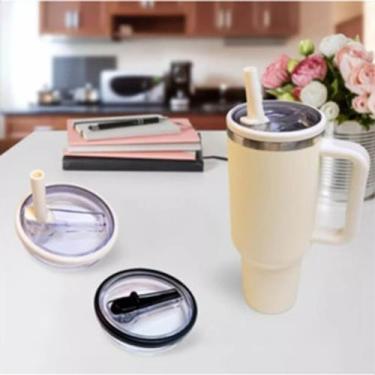 Imagem de Copo Térmico Inox 1,2 Litros com Canudo, Alça, Tampa 40oz, com bico, t