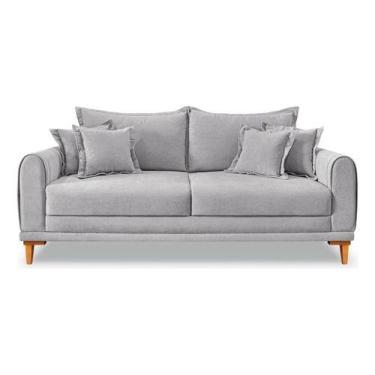 Imagem de Sofá Living 2 Lugares Bouclê 1.60m Pés Em Madeira Bz Home - Bz Home De