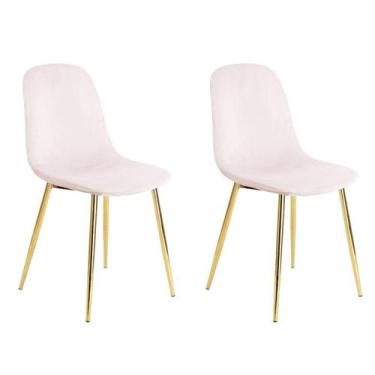 Imagem de Conjunto com 2 Cadeiras Sindy Rosa Pernas Cromadas - Keva