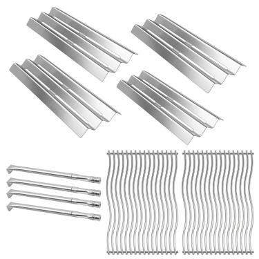 Imagem de Zemibi Grelhas de aço inoxidável S8C011, peças de substituição de placa de calor e tubo de queimador para modelos a gás Napoleon LEX485/605/730 LE LD485 Series Grills S81001