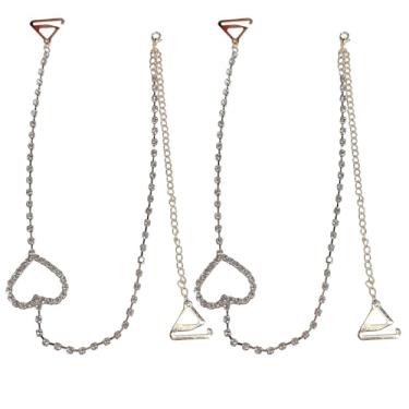 Imagem de Sutiã vazado de coração com strass, alças femininas de cristal, alça de lingerie brilhante, sexy, moderno, ajustável, vestido de casamento, festa, baile, verão, biquíni, joia corporal, one size, liga