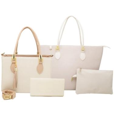 Imagem de Kit 4 Bolsas Anjik, bolsas Elegantes, Kit completo Bolsa Anjik Média+Carteira+Sacola Anjik+Necessaire ! (Marfim Nude,único)