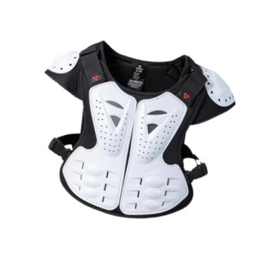 Imagem de simhoa Colete de motocicleta, proteção corporal, proteção de ombro, anti-queda, leve, colete de peito, protetor de costas para motocross, para atividades ao, Branco