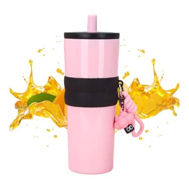 Imagem de Copo Térmico Para Café, Caneca Isotérmica de Aço Inoxidável 800ml para Café, Copo Isolante Portátil Antivazamento Com Tampa E Canudo Para Academia Festas Eventos