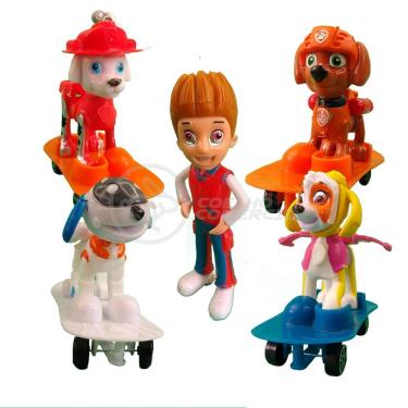Imagem de Kit 5 Bonecos Brinquedos Patrulha Canina Com 4 Skate 16