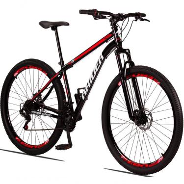 Imagem de Bicicleta 29 Raider Sport Aço 21M Freio a Disco c/ Suspensão Preto+vermelho
