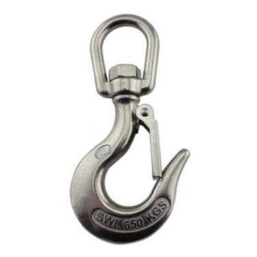 Imagem de Gancho Com Olhal Em Aço Inox Destorcedor 8mm Cabos Max 650kg - Abrolho