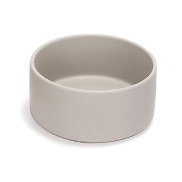 Imagem de SPUNKYJUNKY Tigela de cerâmica para cães e gatos de 1,190 g, tigela de água moderna e pesada para alimentos cinza (1 pacote)