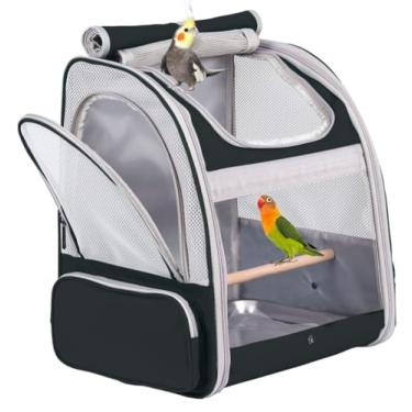 Imagem de ORIZZP Mochila para Transporte de Pássaros com Suporte para Poleiro, Mochila de Viagem para Pássaros para Caminhadas, Mochila para Pássaros Verde Aprovada Pela Companhia Aérea