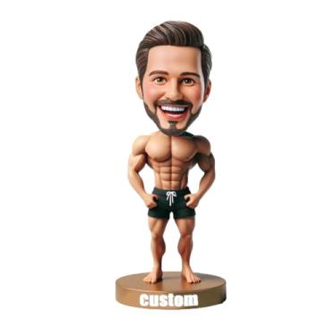 Imagem de Fit Guy Bobblehead feito à mão a partir da foto, presente ideal para maridos obcecados por fitness, amigos, honras, físico atlético, perfeito para decoração de academia, lembrança exclusiva para