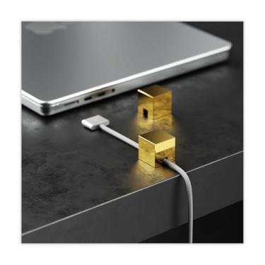 Imagem de N2U Suporte de cabo de metal ou correia, prendedor de fios para Lightning, USB-C, micro cabos – Organizador de cabos de metal antiderrapante com design minimalista para mesa de cabeceira, mesa,