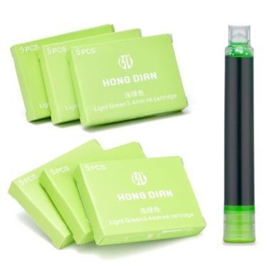 Imagem de Asvine Cartuchos de tinta verde Ligth para caneta-tinteiro, conjunto de 30 cartuchos de tinta, diâmetro de furo de 3,4 mm