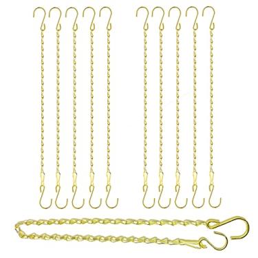Imagem de RIFNY Corrente de ouro para pendurar plantas, 61 cm, correntes de plantas pequenas para pendurar kits com ganchos para alimentadores de pássaros, quadros, lanternas, sinos de vento, ornamentos para