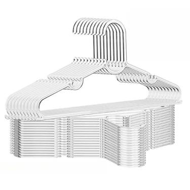 Imagem de Cabide kit acrílico 50 cabide tecido transparente reforçado roupas acrílico(10 CABIDES)